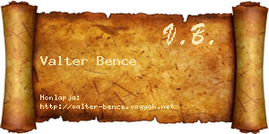 Valter Bence névjegykártya